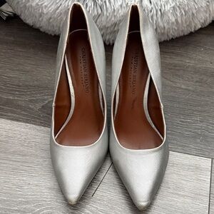 Christian Siriano Metallic Silver Heels